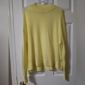 BOSS Hugo Boss Yellow Wool Mockneck Lightweight Sweater, Ribbed Trim, EUC!